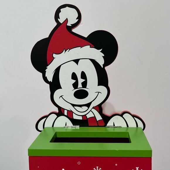 Disney Mickey Mouse Wooden Letters to Santa Box NWT - Picture 3 of 13
